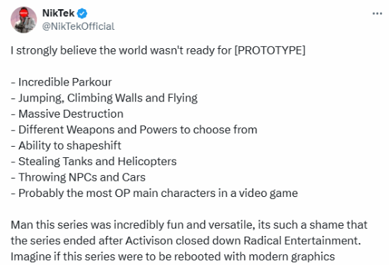 玩家想让动视重启《虐杀原形》:各种机制设定太惊艳