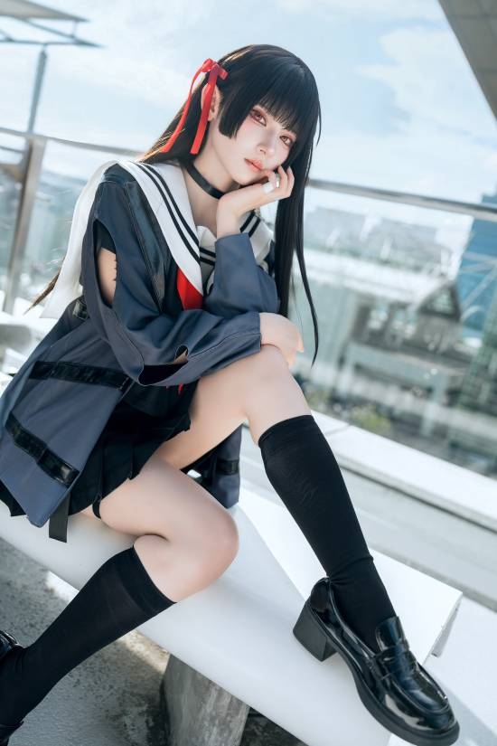 日本美少女COS《鸣潮》千咲！谁家JK走出游戏了